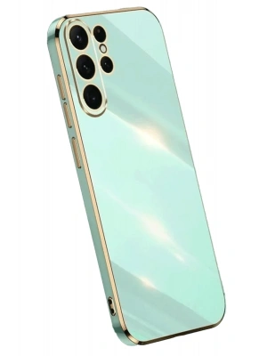 Newface Samsung Galaxy S24 Ultra Kılıf Volet Silikon - Açık Yeşil