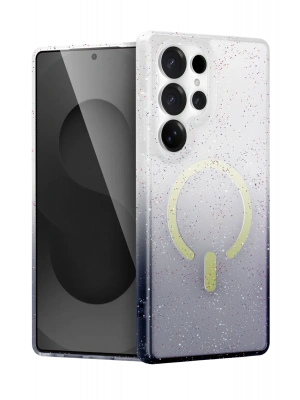 Newface Samsung Galaxy S24 Ultra Pummel Shiny Magsafe Kapak - Siyah