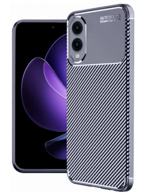 Newface Samsung Galaxy S25 Edge Kılıf Auto Focus Karbon Kapak - Lacivert