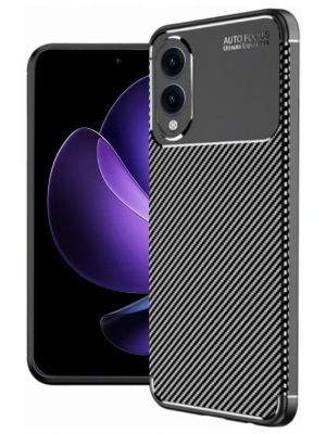 Newface Samsung Galaxy S25 Edge Kılıf Auto Focus Karbon Kapak - Siyah