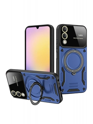 Newface Samsung Galaxy S25 Edge Kılıf Joy Lens Standlı Kapak - Lacivert