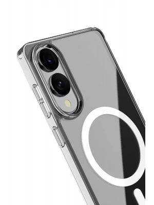 Newface Samsung Galaxy S25 Edge Kılıf Magneticsafe Şeffaf Silikon - Şeffaf