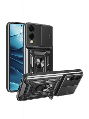 Newface Samsung Galaxy S25 Edge Pars Lens Yüzüklü Silikon - Siyah