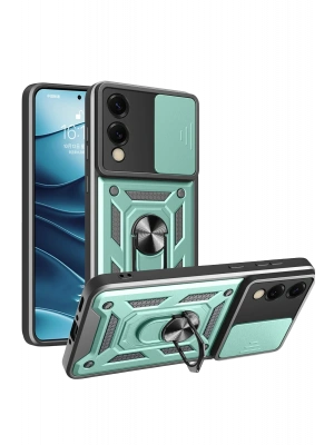 Newface Samsung Galaxy S25 Edge Pars Lens Yüzüklü Silikon - Yeşil