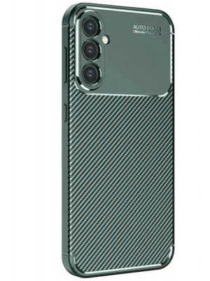 Newface Samsung Galaxy S25 Kılıf Auto Focus Karbon Kapak - Koyu Yeşil