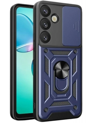 Newface Samsung Galaxy S25 Kılıf Pars Lens Yüzüklü Silikon - Lacivert