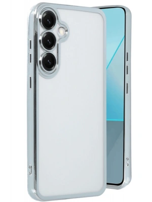 Newface Samsung Galaxy S25 Kılıf Razer Lensli Silikon - Gümüş