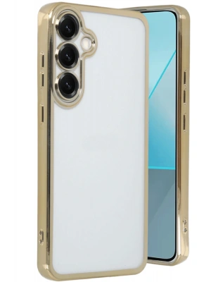 Newface Samsung Galaxy S25 Plus Kılıf Razer Lensli Silikon - Gold