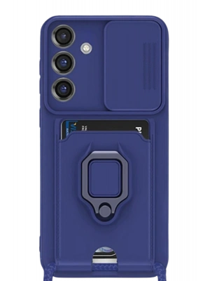 Newface Samsung Galaxy S25 Plus Kılıf Zuma Kartvizitli Yüzüklü Silikon - Lacivert