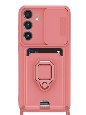 Newface Samsung Galaxy S25 Plus Kılıf Zuma Kartvizitli Yüzüklü Silikon - Pembe