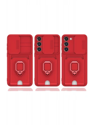 Newface Samsung Galaxy S25 Plus Kılıf Zuma Kartvizitli Yüzüklü Silikon - Siyah