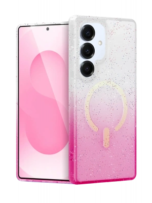 Newface Samsung Galaxy S25 Plus Pummel Shiny Magsafe Kapak - Pembe