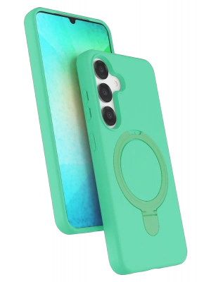 Newface Samsung Galaxy S25 Regal Magsafe Standlı Kapak - Yeşil