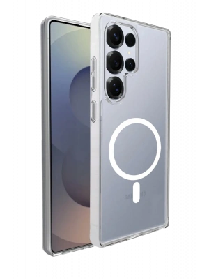 Newface Samsung Galaxy S25 Ultra Combo Sert Şeffaf Magsafe Kapak - Şeffaf