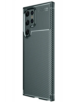 Newface Samsung Galaxy S25 Ultra Kılıf Auto Focus Karbon Kapak - Koyu Yeşil