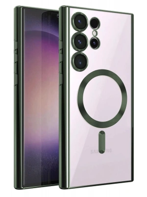 Newface Samsung Galaxy S25 Ultra Kılıf Kross Magneticsafe Kapak - Koyu Yeşil