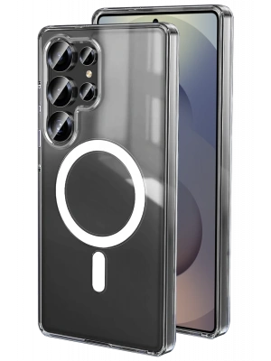 Newface Samsung Galaxy S25 Ultra Kılıf Magneticsafe Şeffaf Silikon - Şeffaf