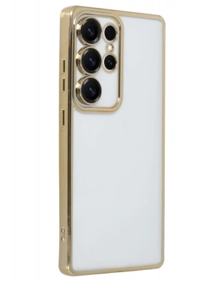 Newface Samsung Galaxy S25 Ultra Kılıf Razer Lensli Silikon - Gold