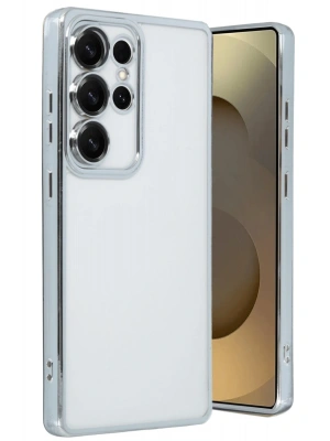 Newface Samsung Galaxy S25 Ultra Kılıf Razer Lensli Silikon - Gümüş