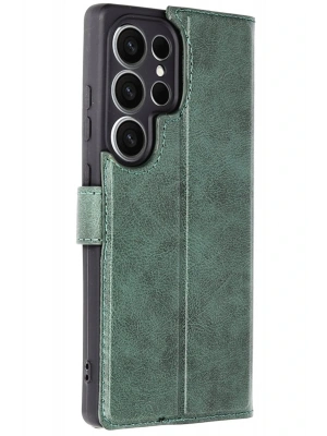 Newface Samsung Galaxy S25 Ultra Kılıf Trend S Plus Kapaklı Kılıf - Yeşil