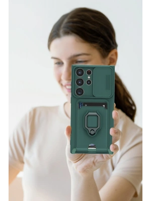 Newface Samsung Galaxy S25 Ultra Kılıf Zuma Kartvizitli Yüzüklü Silikon - Lila