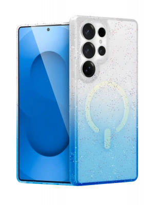 Newface Samsung Galaxy S25 Ultra Pummel Shiny Magsafe Kapak - Mavi