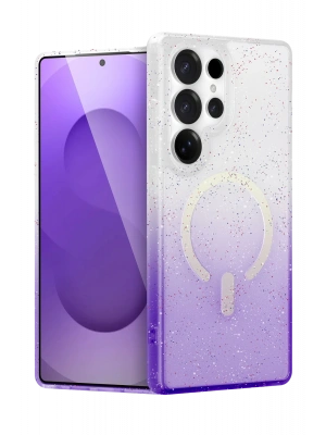 Newface Samsung Galaxy S25 Ultra Pummel Shiny Magsafe Kapak - Mor