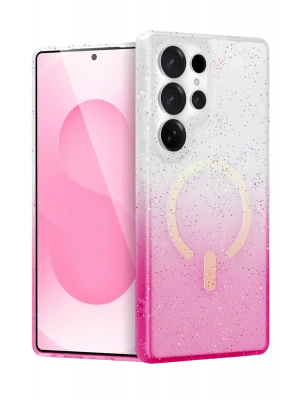 Newface Samsung Galaxy S25 Ultra Pummel Shiny Magsafe Kapak - Pembe