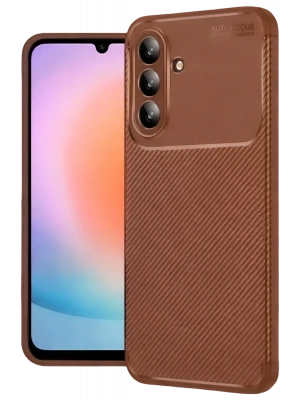 Newface Samsung Galaxy S26 Plus Auto Focus Karbon Kapak - Kahverengi