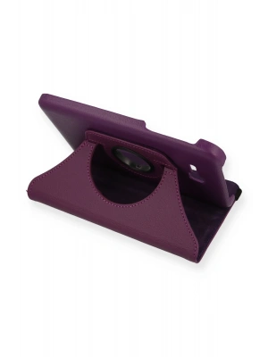 Newface Samsung Galaxy T110 / T113 Tab 3 Lite 7 Kılıf 360 Tablet Deri Kılıf - Mürdüm