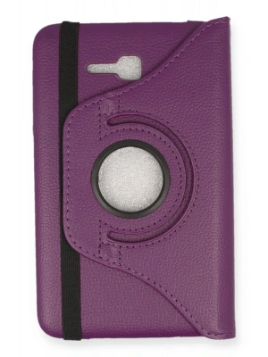 Newface Samsung Galaxy T110 / T113 Tab 3 Lite 7 Kılıf 360 Tablet Deri Kılıf - Mürdüm