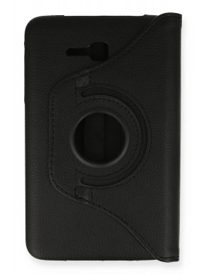 Newface Samsung Galaxy T110 / T113 Tab 3 Lite 7 Kılıf 360 Tablet Deri Kılıf - Siyah