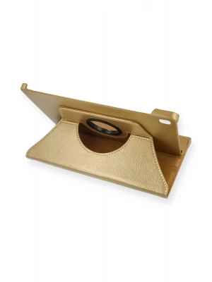 Newface Samsung Galaxy T500 Tab A7 10.4 Kılıf 360 Tablet Deri Kılıf - Gold