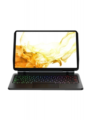 Newface Samsung Galaxy T737 Tab S7 FE 12.4 Kılıf Eternal Ledli Klavyeli Tablet Kılıfı - Siyah