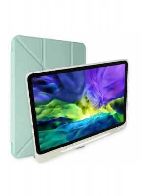 Newface Samsung Galaxy T737 Tab S7 FE 12.4 Kılıf Kalemlikli Mars Tablet Kılıfı - Açık Yeşil