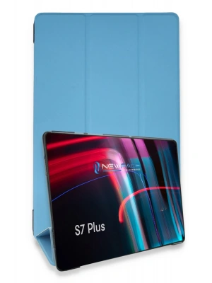 Newface Samsung Galaxy T970 Tab S7 Plus 12.4 Kılıf Tablet Smart Kılıf - Mavi