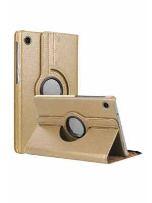 Newface Samsung Galaxy Tab A11 360 Tablet Deri Kılıf - Gold