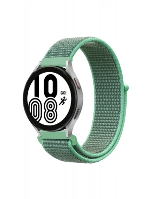 Newface Samsung Galaxy Watch 4 Hasırlı Cırtcırtlı Kordon - Turkuaz