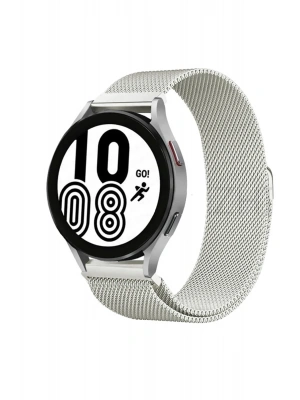 Newface Samsung Galaxy Watch 4 Metal Mıknatıslı Kordon - Gümüş