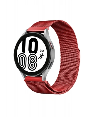 Newface Samsung Galaxy Watch 4 Metal Mıknatıslı Kordon - Kırmızı