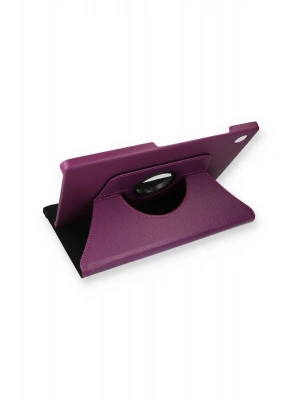 Newface Samsung Galaxy X200 Tab A8 10.5 Kılıf 360 Tablet Deri Kılıf - Mürdüm