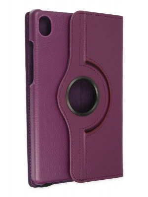 Newface Samsung Galaxy X510 Tab S9 FE 11 Kılıf 360 Tablet Deri Kılıf - Mürdüm