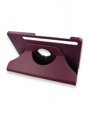 Newface Samsung Galaxy X800 Tab S8 Plus 12.4 Kılıf 360 Tablet Deri Kılıf - Mürdüm