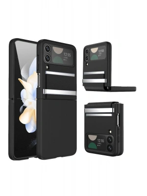 Newface Samsung Galaxy Z Flip 3 Kılıf Belt Flip Kapak - Siyah