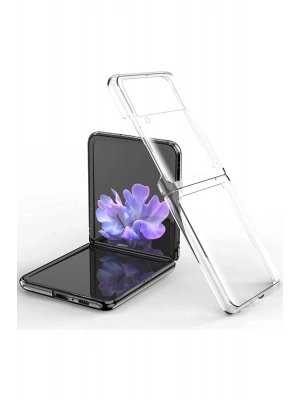 Newface Samsung Galaxy Z Flip 3 Kılıf Fold TPU Silikon - Şeffaf