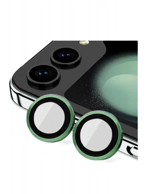 Newface Samsung Galaxy Z Flip 5 Valdez Metal Kamera Lens - Koyu Yeşil