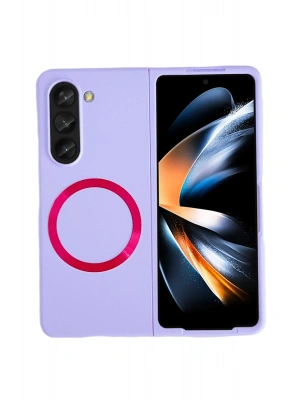 Newface Samsung Galaxy Z Fold 5 Kılıf Mata Fold Kapak - Lila