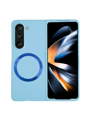 Newface Samsung Galaxy Z Fold 5 Kılıf Mata Fold Kapak - Sierra Blue