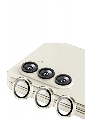 Newface Samsung Galaxy Z Fold 5 Valdez Metal Kamera Lens - Krem