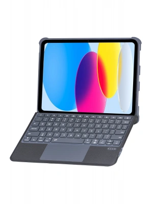 Newface T5508D iPad 2022 10.9 (10.Nesil) Kılıf Palermo Ledli Klavyeli Standlı Tablet Kılıfı - Siyah